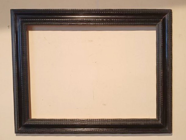 Antique Ebonized Wood Frame Guilloché Late 19th Century Renaissance Style-photo-2