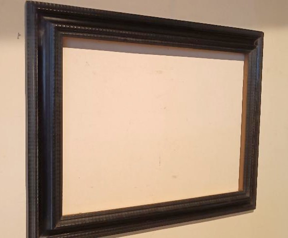 Antique Ebonized Wood Frame Guilloché Late 19th Century Renaissance Style-photo-3