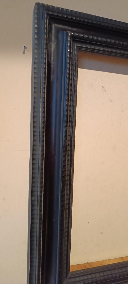 Antique Ebonized Wood Frame Guilloché Late 19th Century Renaissance Style-photo-4