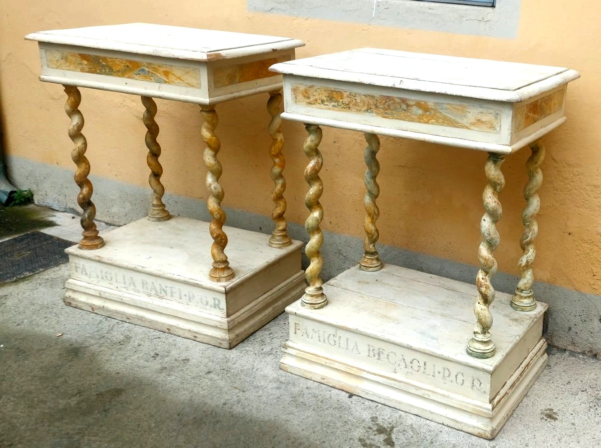 Paire de petites consoles laquées du XVIIIe siècle-photo-2