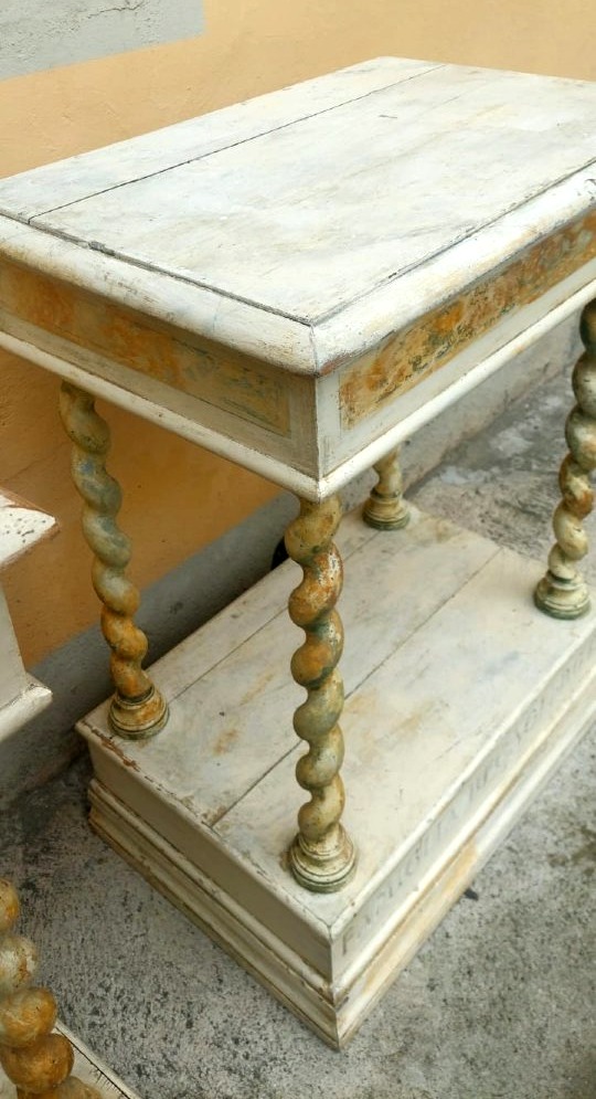 Paire de petites consoles laquées du XVIIIe siècle-photo-5
