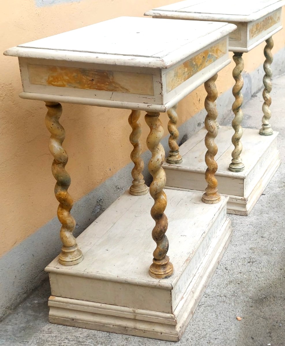 Paire de petites consoles laquées du XVIIIe siècle-photo-6