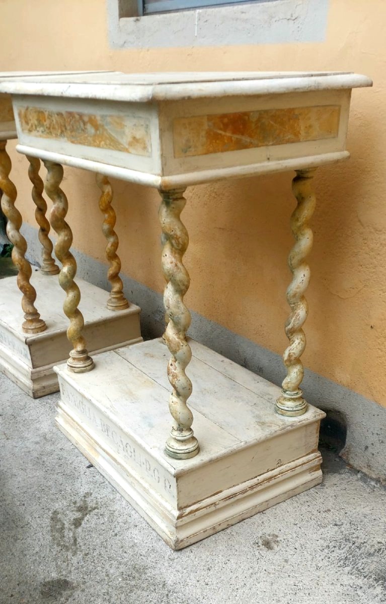 Paire de petites consoles laquées du XVIIIe siècle-photo-7