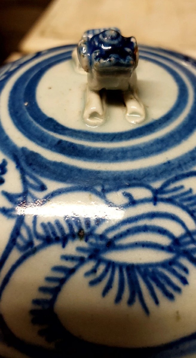 Vase antique en porcelaine bleue et blanche de Chine, époque Qing, XIXe siècle-photo-2