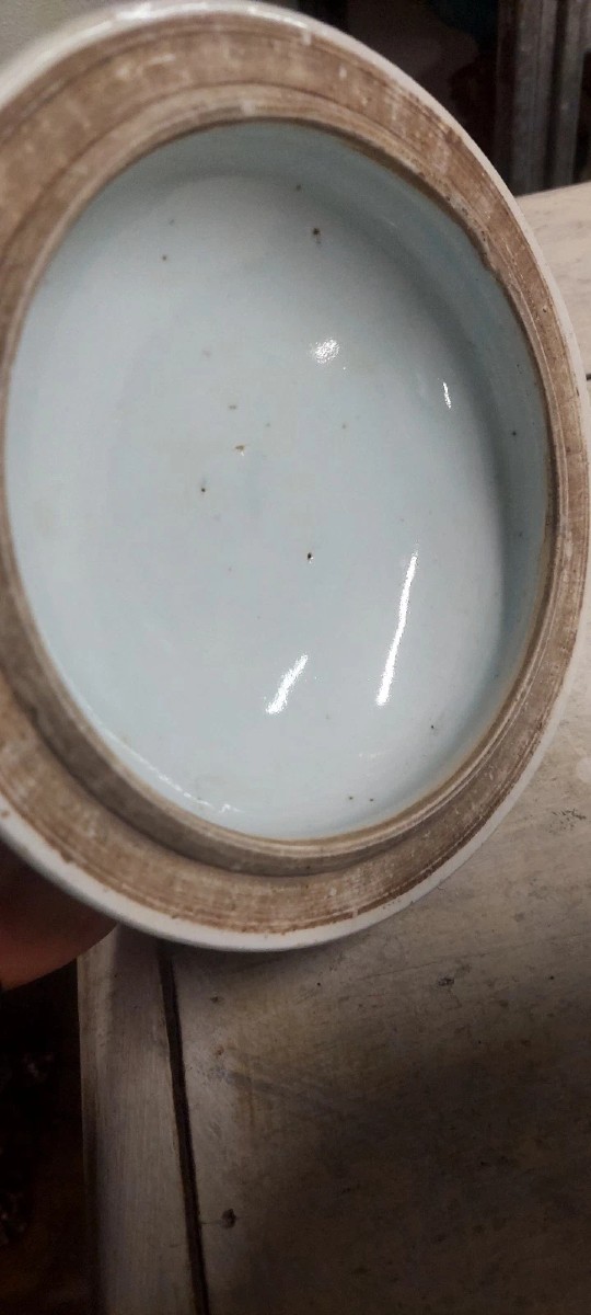 Antique Blue-white Chinese Porcelain Jar, Qing Period, 19th Century-photo-4