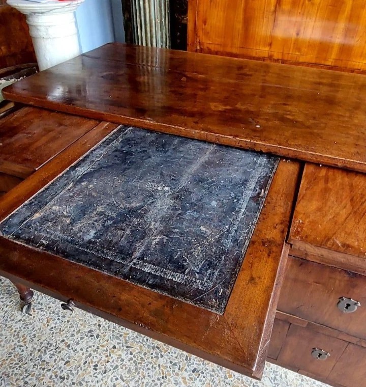 Antique Louis Philippe 5-drawer Open Desk - Tuscany-photo-3