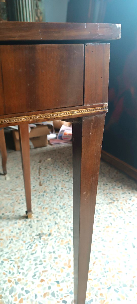 Table à écrire ancienne - plateau coulissant - acajou - Louis XVI-photo-6