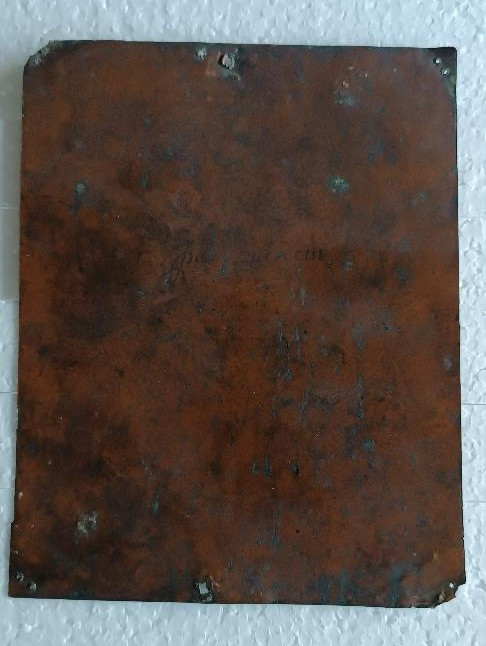 French School 17th/18th Century Saint Francis Holding The Crucifix Oil On Copper With Inscripti-photo-2