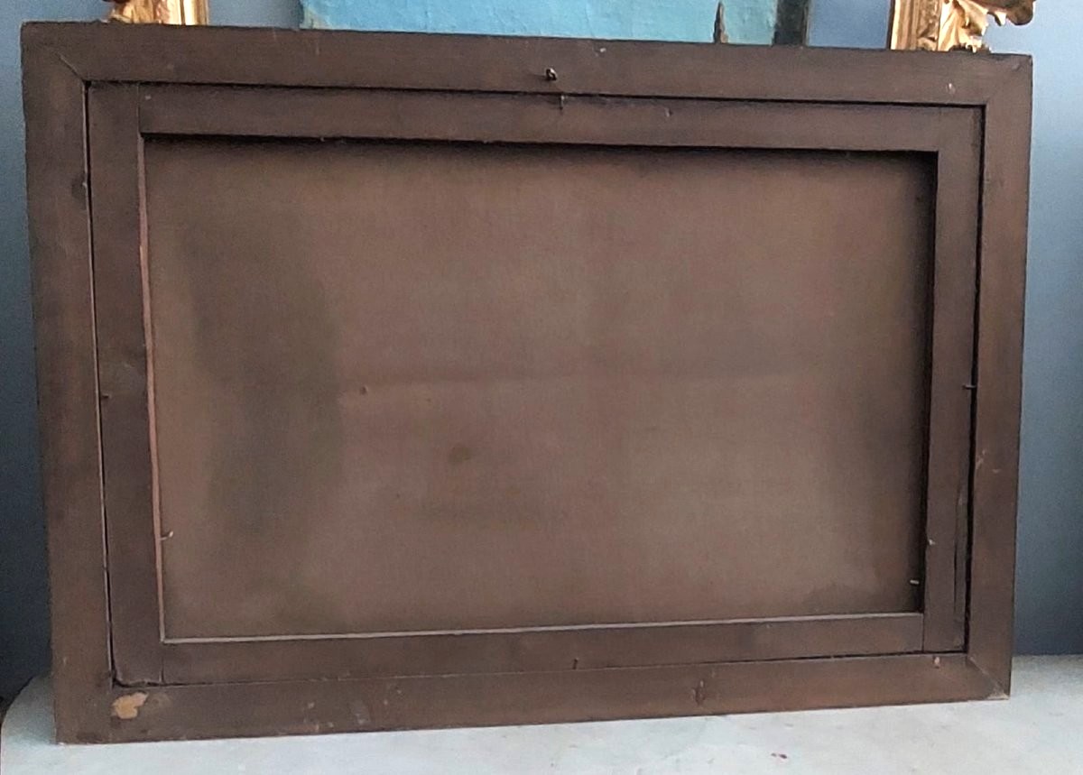 Peinture à l'huile sur toile nature morte au fleurs debut de   19ème siècle Italie 99x69 cm-photo-3