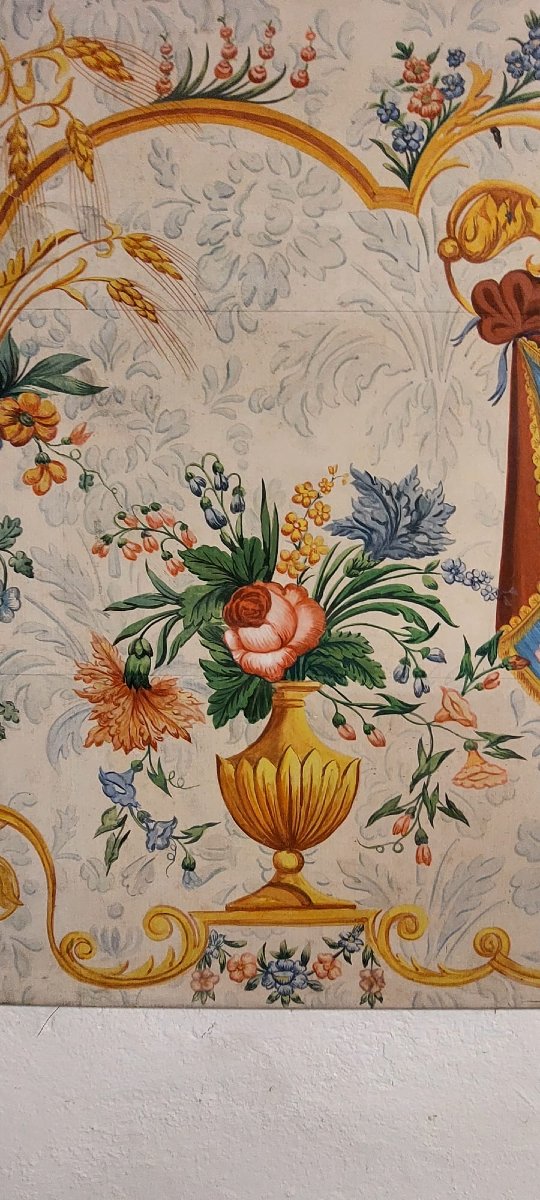  panneau décoratif, peint à la détrempe sur papier transféré sur toile, -photo-4