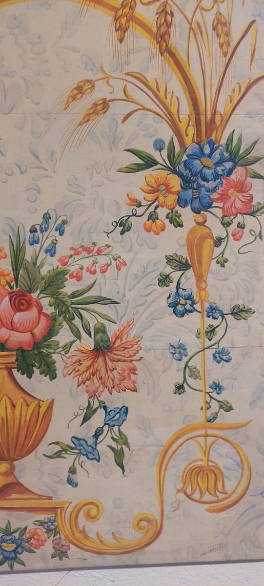  panneau décoratif, peint à la détrempe sur papier transféré sur toile, -photo-5