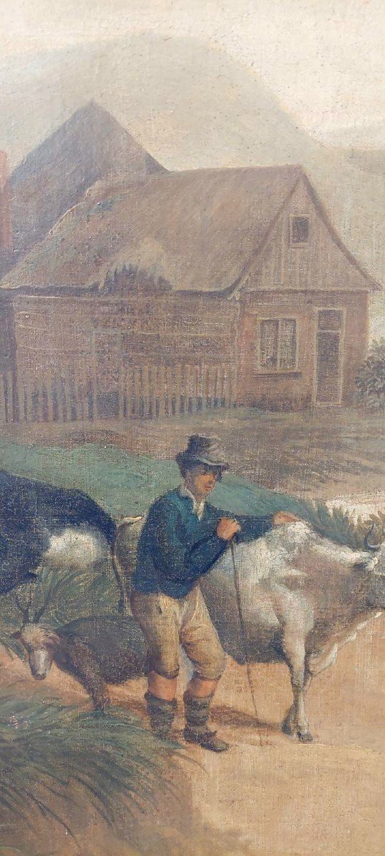 Large Oil Painting On Canvas 2 M X 1.50 M - Animated Landscape - Charles Louis Verboeckhoven-photo-2