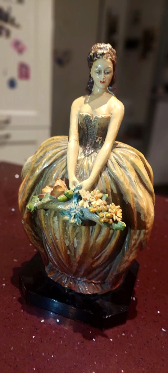 Important Painted Terracotta Work Mollica 1930s Signed 35 Cm-photo-2