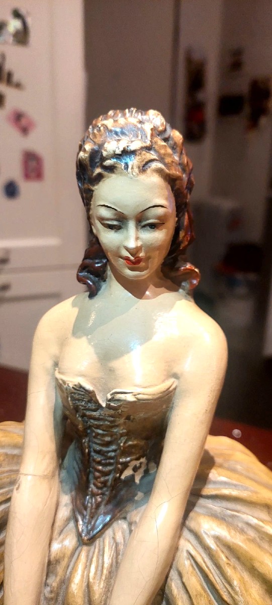 Important Painted Terracotta Work Mollica 1930s Signed 35 Cm-photo-4