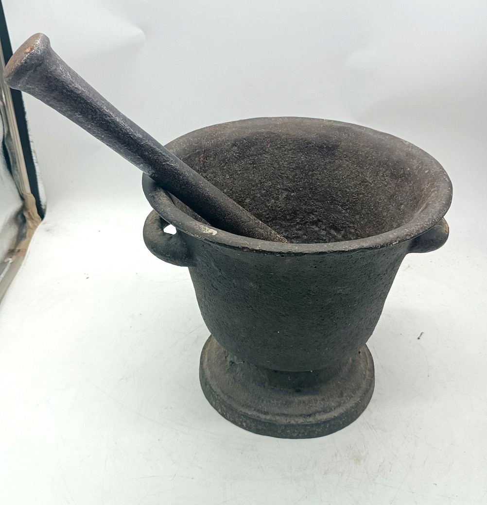Grand Mortier De Fer XVIIIe Siècle-photo-2