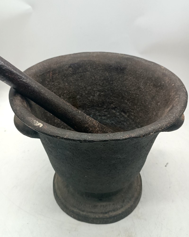 Grand Mortier De Fer XVIIIe Siècle-photo-3