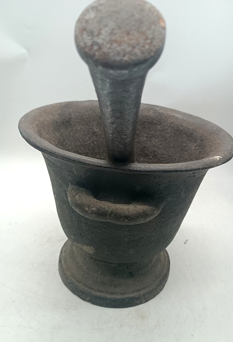 Grand Mortier De Fer XVIIIe Siècle-photo-2