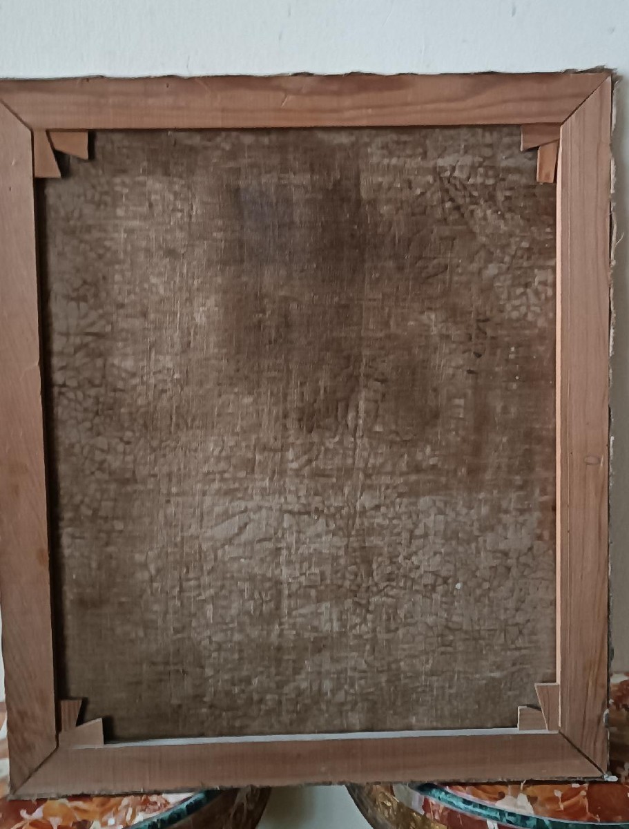 Portrait ancien d'un gentilhomme datant de la fin du XVIIIe siècle-photo-2