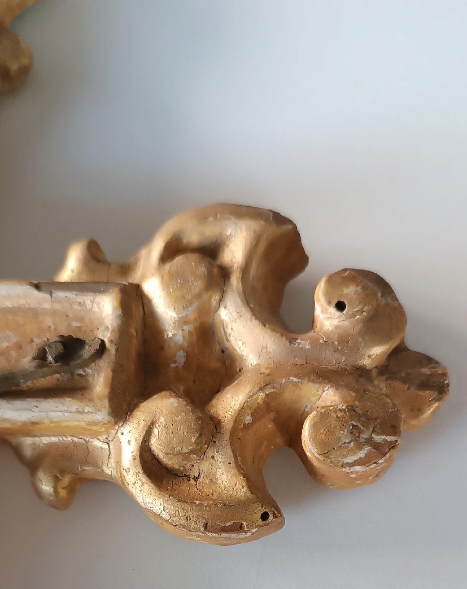 Antique Gilded Wooden Cross From The 18th Century-photo-1