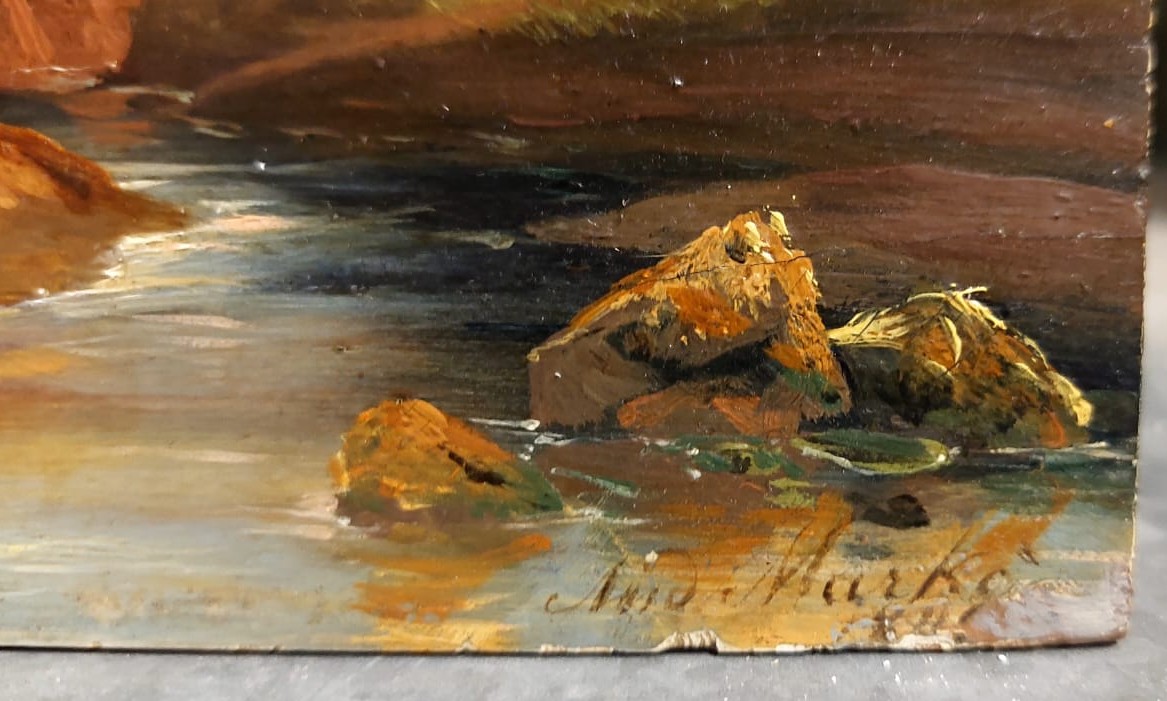 Très belle et élégante peinture à l'huile sur bois, Andrea Markò-photo-3