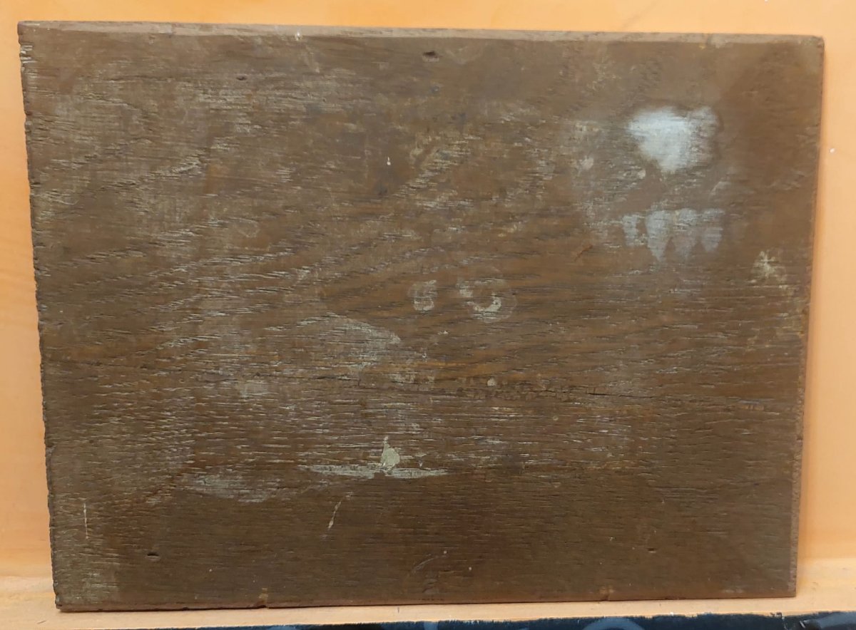 Très belle et élégante peinture à l'huile sur bois, Andrea Markò-photo-1