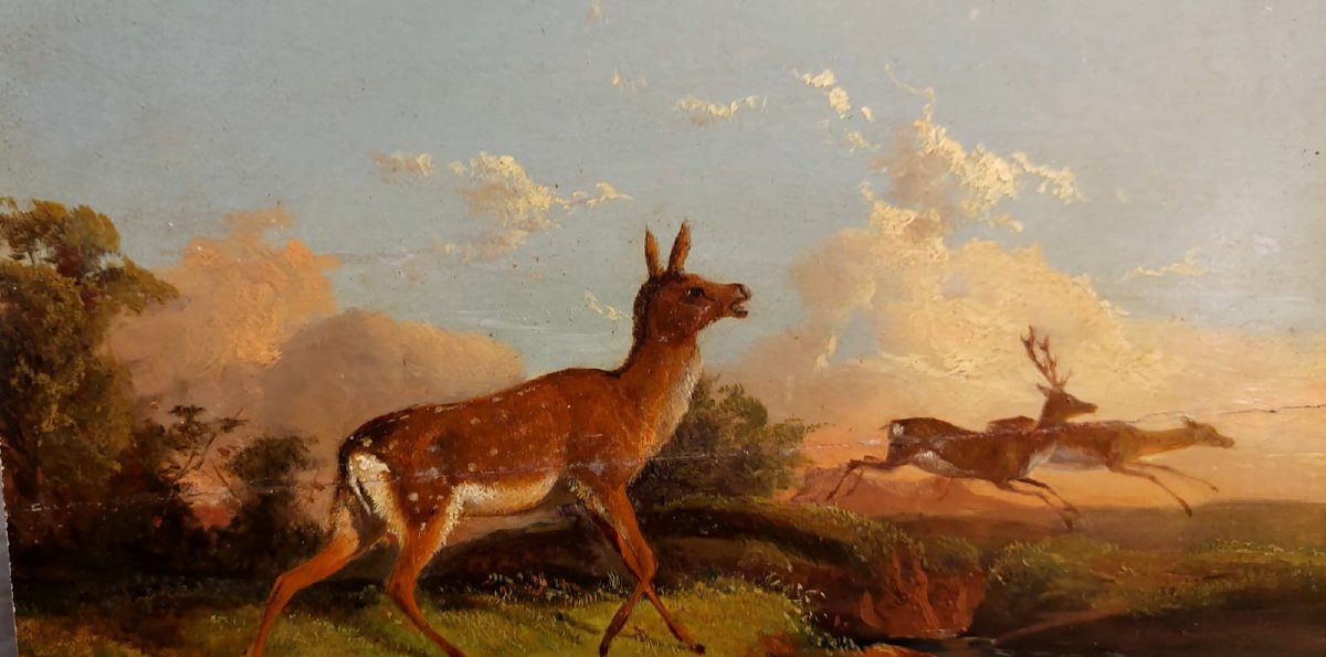 Très belle et élégante peinture à l'huile sur bois, Andrea Markò-photo-2