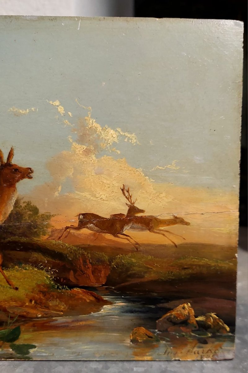 Très belle et élégante peinture à l'huile sur bois, Andrea Markò-photo-4