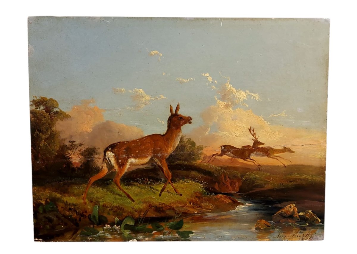 Très belle et élégante peinture à l'huile sur bois, Andrea Markò-photo-7