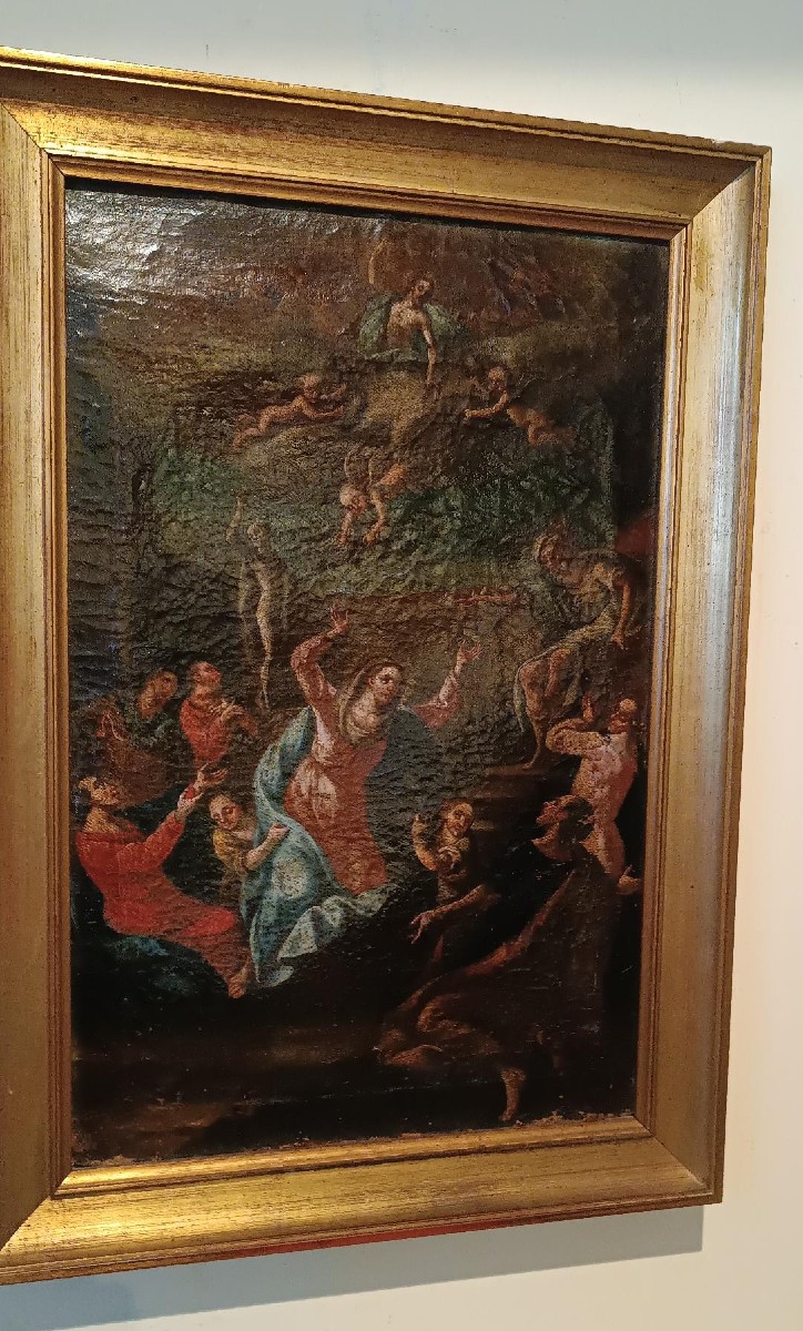 Ancient Painting - Oil On Canvas - Assumption Of The Virgin 18th Century-photo-2