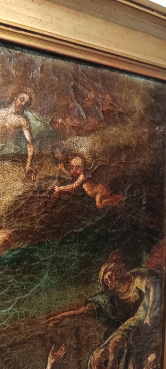 Ancient Painting - Oil On Canvas - Assumption Of The Virgin 18th Century-photo-2