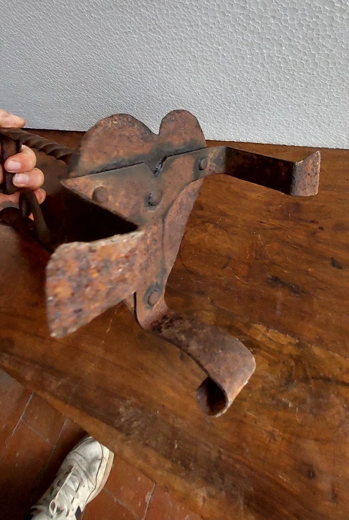 Antique Candlestick In Wrought And Forged Iron, 18th Century-photo-2