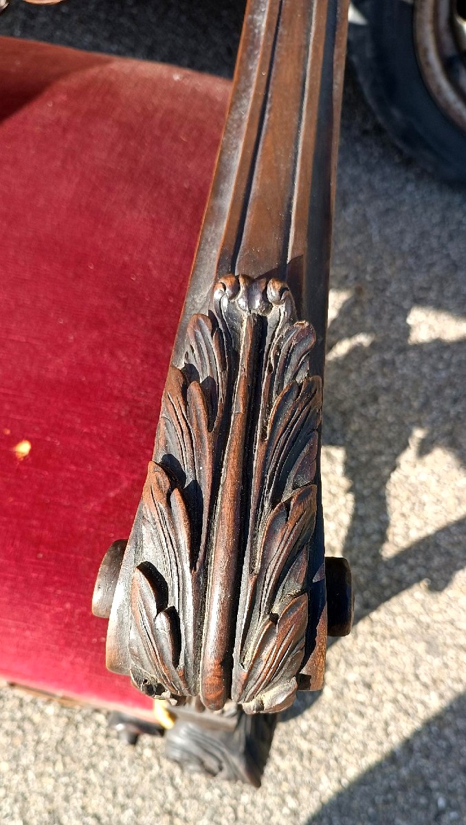 Pair Of Antique Armchairs, Carved In Walnut-photo-6