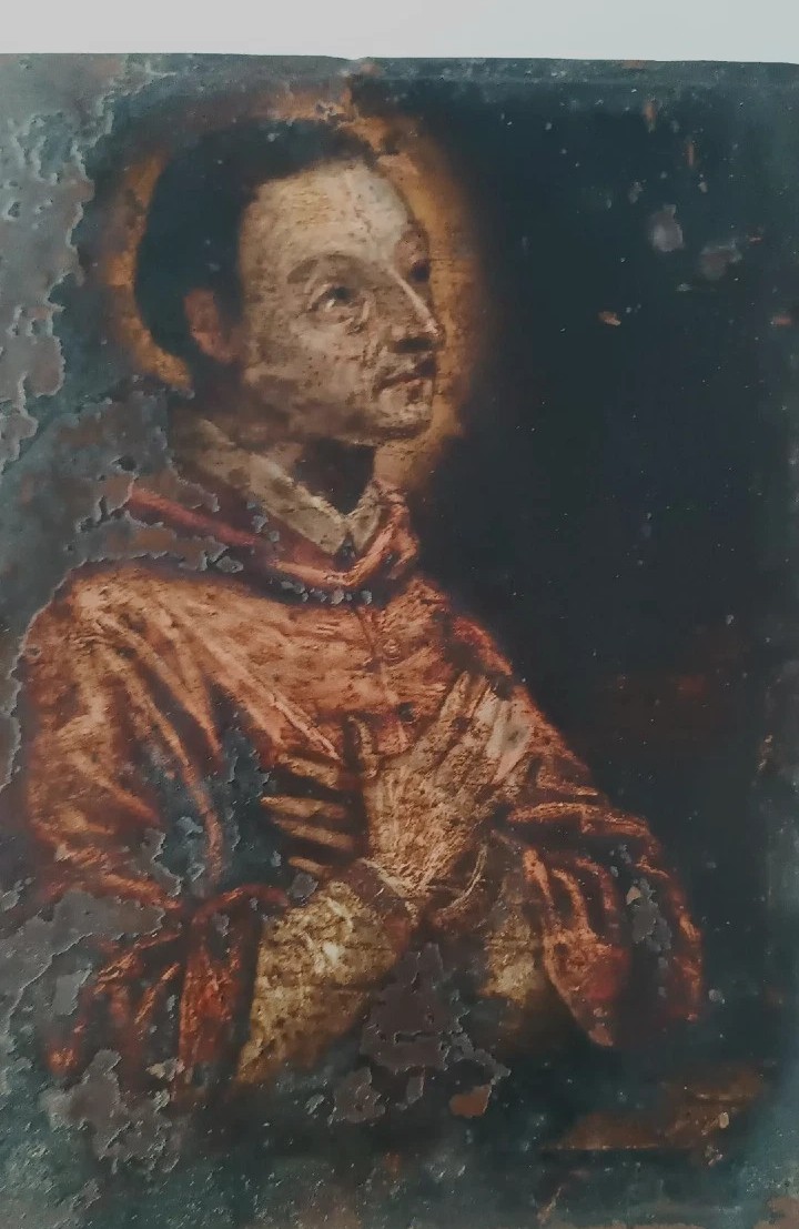 Ancient Painting On Copper - 17th/18th Century - San Carlo Borromeo 25 X 20 Cm-photo-3