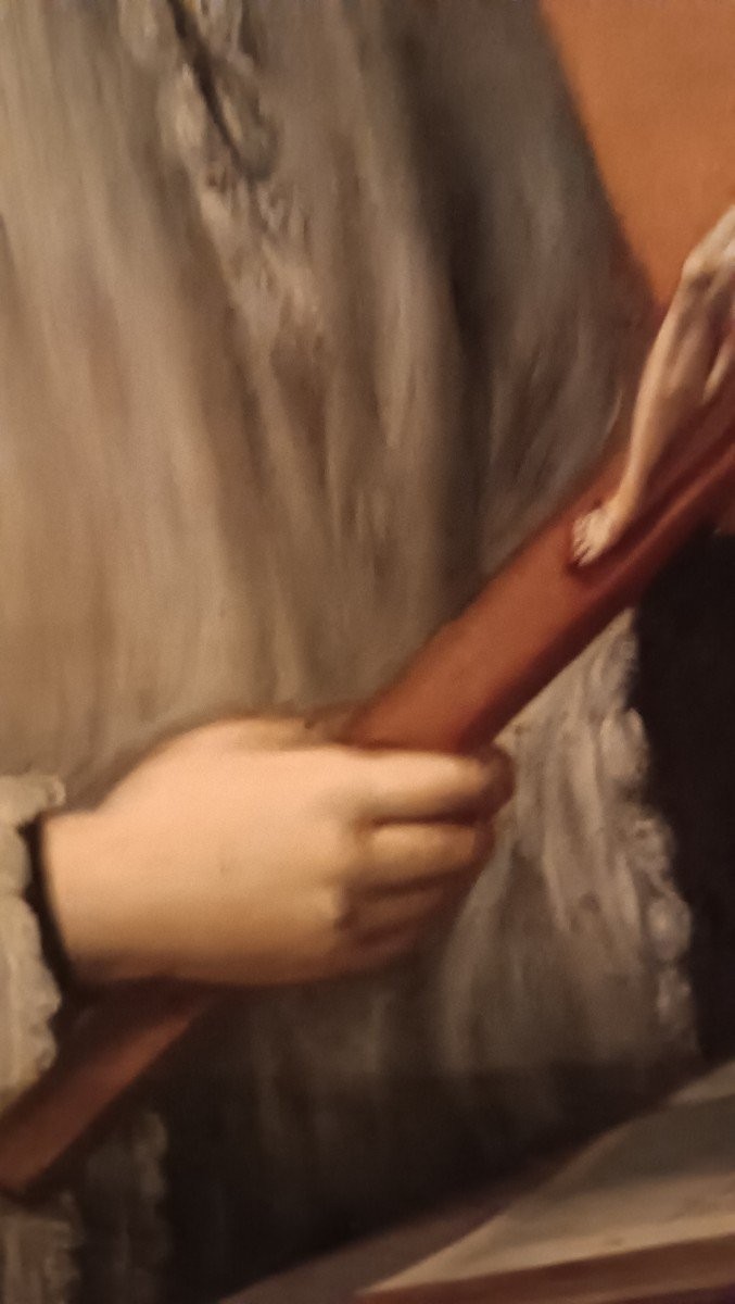 Peinture à l'Huile Ancienne Sur Toile école Toscane San Luigi Gonzaga-photo-3