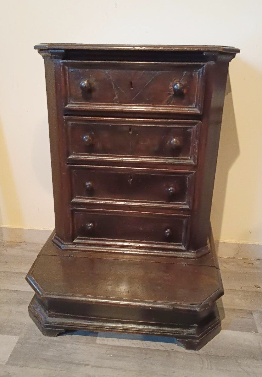 Antique 17th Century Kneeler With Walnut Drawers