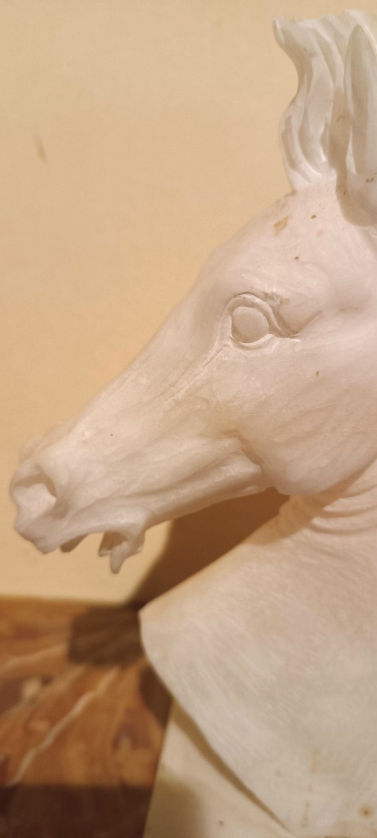 A 1930s Alabaster Sculpture Depicting A Horse-photo-2