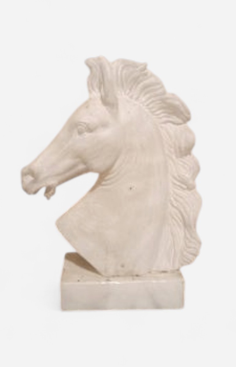 A 1930s Alabaster Sculpture Depicting A Horse