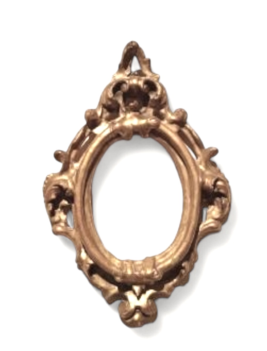 Antique Oval Gilded And Carved Louis XIV Frame - Tuscany 17th Century 51x34 Cm