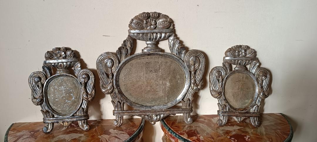 Triptyque de carte-glorie, cadres du XVIIIe siècle-photo-2