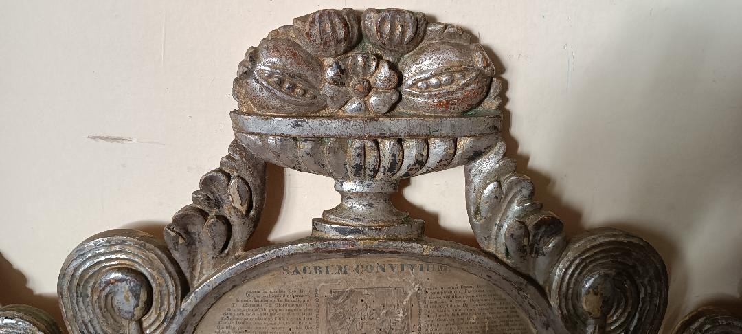 Triptyque de carte-glorie, cadres du XVIIIe siècle-photo-5