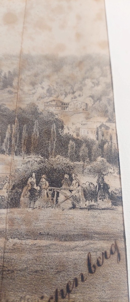 China Drawing On Paper With Characters Gleichenberg Austria 19th Century Antique-photo-1
