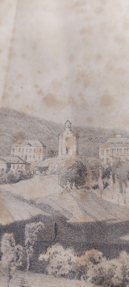 China Drawing On Paper With Characters Gleichenberg Austria 19th Century Antique-photo-6