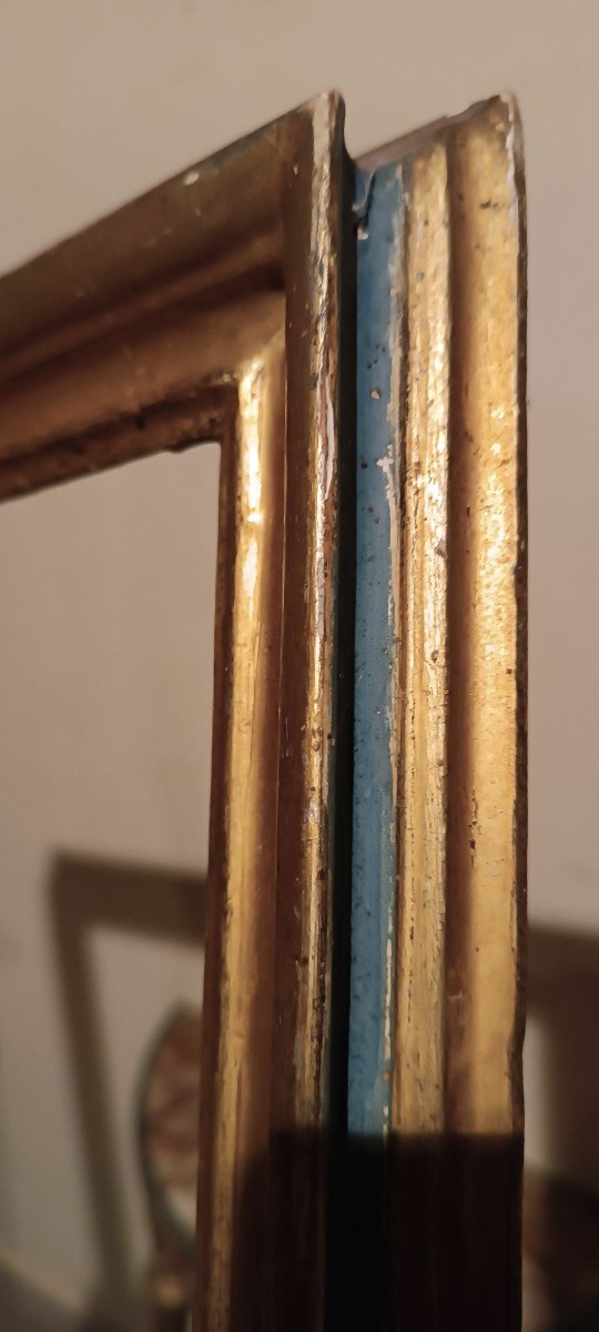 Antique Gilded And Lacquered Frame-photo-3