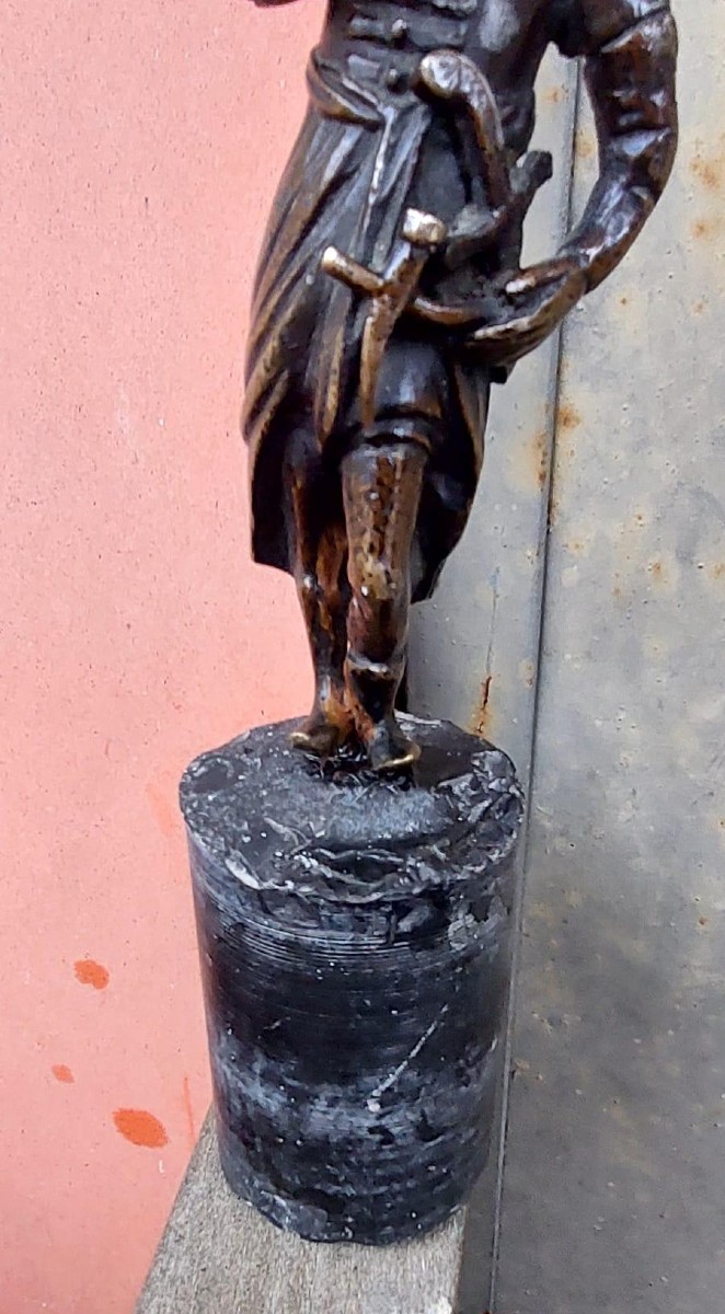 Antique Orientalist Bronze Sculpture - 19th Century French Soldier-photo-2