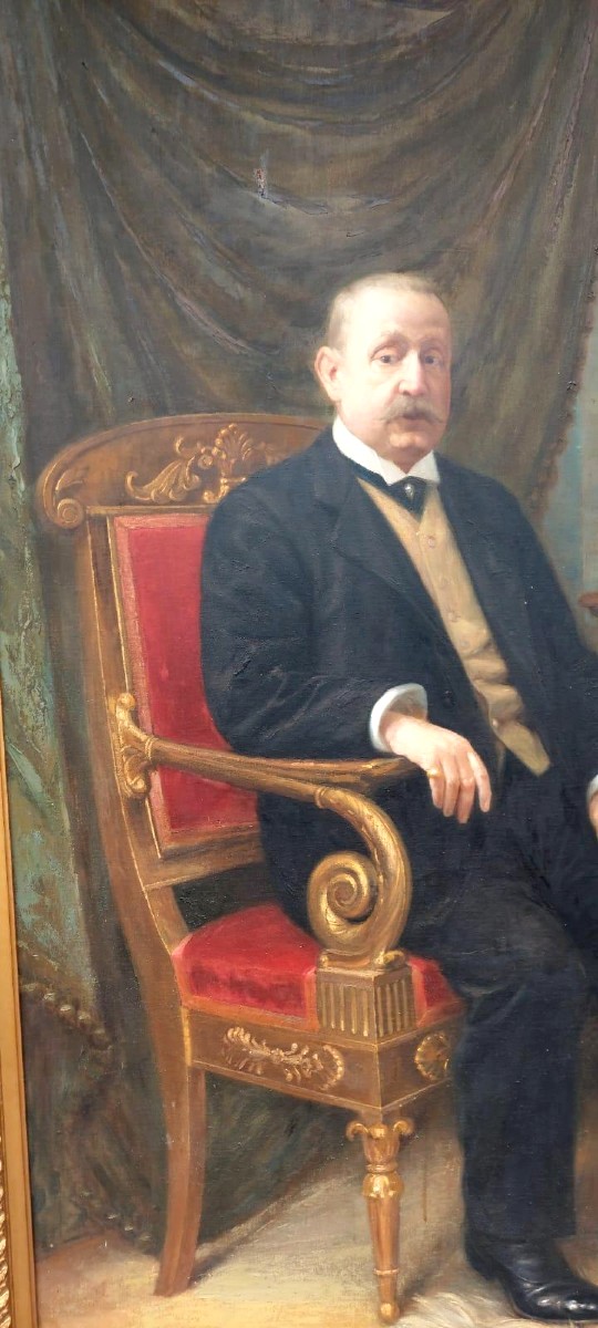 Large Oil Painting On Canvas Dated And Signed -silvio Nelli (1872-1921) -h.216 Cm-photo-4