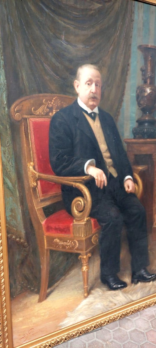 Large Oil Painting On Canvas Dated And Signed -silvio Nelli (1872-1921) -h.216 Cm-photo-5