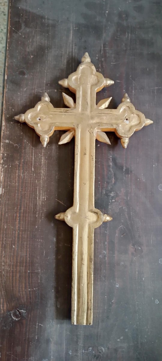 Antique Cross Antique Gilded Wooden Cross 18th Century
