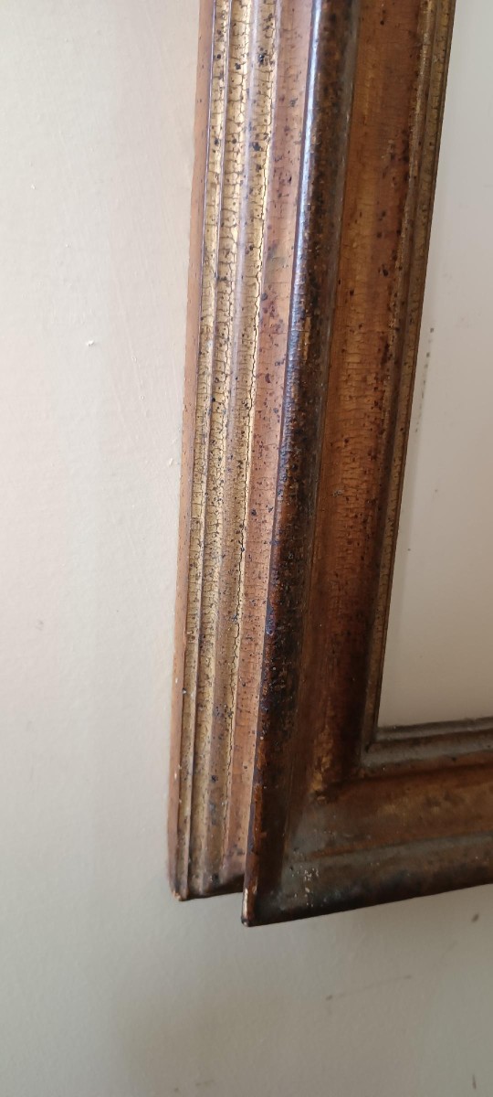 Cadre ancien laqué et doré de la fin du XVIIe siècle, Italie-photo-3
