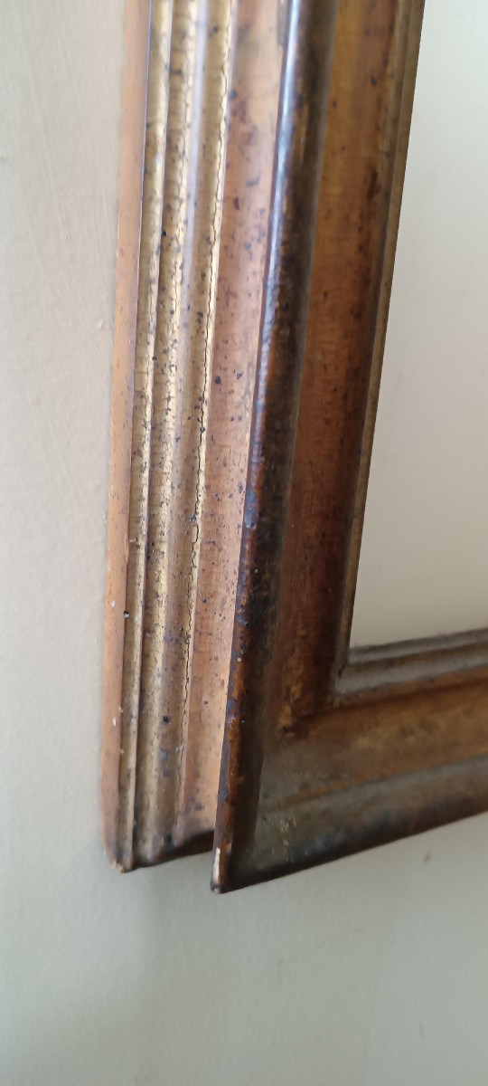 Cadre ancien laqué et doré de la fin du XVIIe siècle, Italie-photo-2