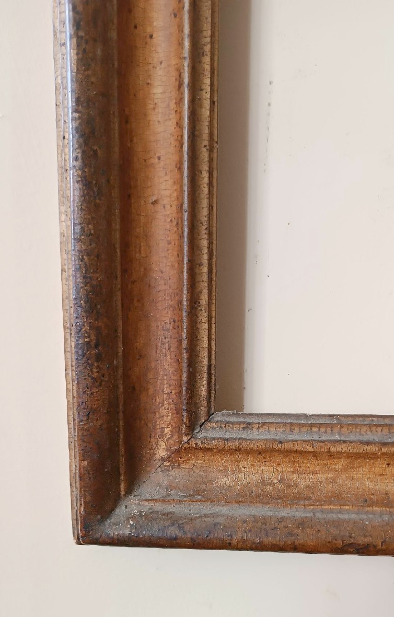 Cadre ancien laqué et doré de la fin du XVIIe siècle, Italie-photo-3